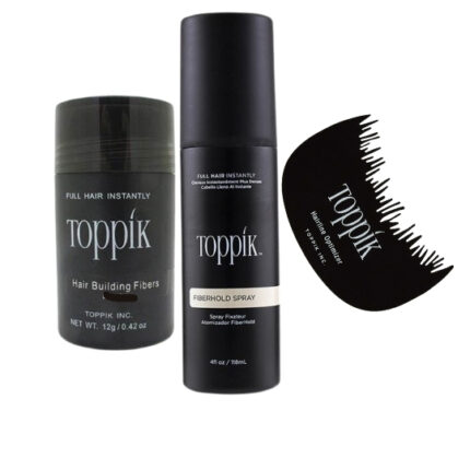 Toppik Hair Building Fiber 3-in-1 Combo Pack. This Set Includes Toppik Hair Fiber, Fiber Hold Spray & Hairline Optimizer Comb
