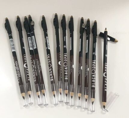2 in 1 BLK/OPL Eye Pencil With Sharpener, Makeup Smooth Cosmetic Beauty Eyebrow Tool