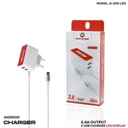 A-200 LED Android Charger 2.4 A Output Android LED Charger / 2USB Charger,LED Display