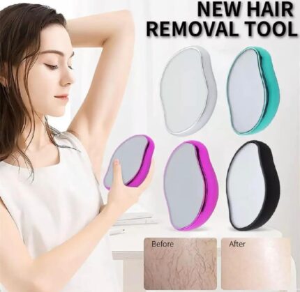 Hair Remover, Crystal Hair Eraser for Women Arms Legs Back Reusable & Washable Portable Manual Epilator Crystal Hair Removal Washable Portable Hair Removal Device Beauty Tool | Random Color