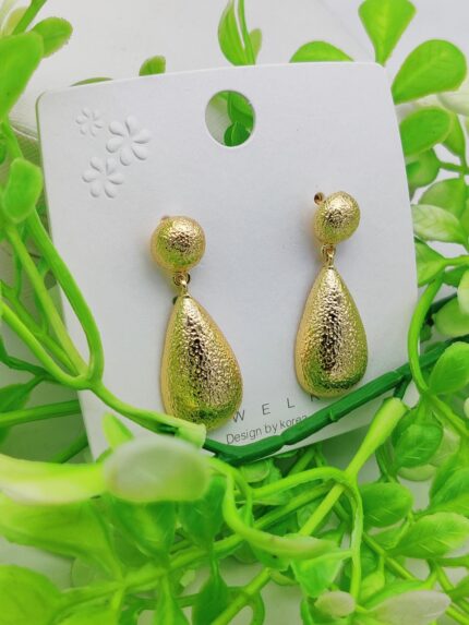 Elegant Textured Drop Earrings – Golden Glow  | Earring For Girls | Luxurious Looks