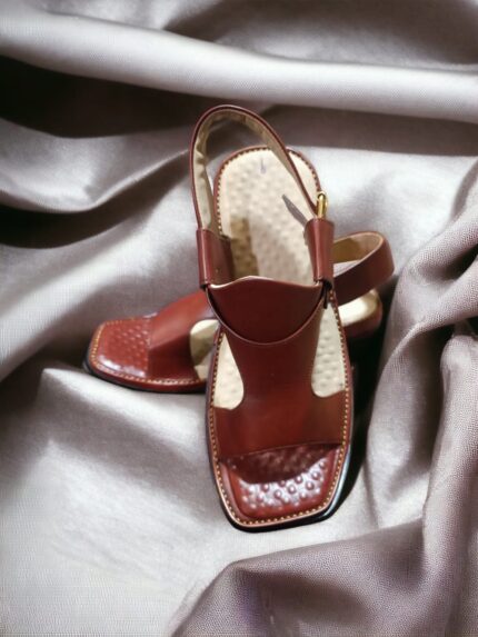 Kohati plus Peshawar zalmi / brown  CHAPPAL PURE LEATHER for mens (without box)