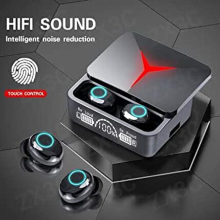 M90 Pro TWS Earphones True Wireless Earbuds Noise Cancelling | Bluetooth 5.3 Headphones Touch Control Earphones Led Display Headset 9d Hi Fi Quality ( Random Color )