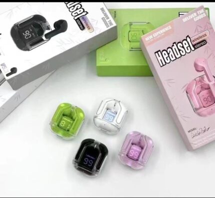 Earbuds Air 31 Airpods Wireless Earbuds With Crystal Transparent Case With Type-C Charging | Earbuds Bluetooth 5.3 (Without Pouch)